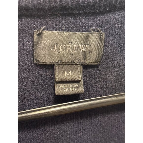 J.Crew  Navy Quarter-Zip Knit Sweater Pullover  & Long Sleeves M - Picture 7 of 10
